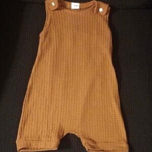 Brown Sleeveless Knit Romper